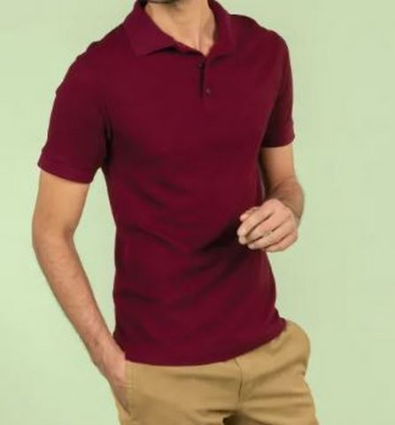 Playeras Hombre, PLAYERA TIPO POLO CABALLERO 21170 Guinda/Jaspe