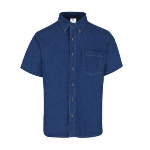 Camisa de Mezclilla Manga Corta para Caballero · 100% Algodón: imagen 1