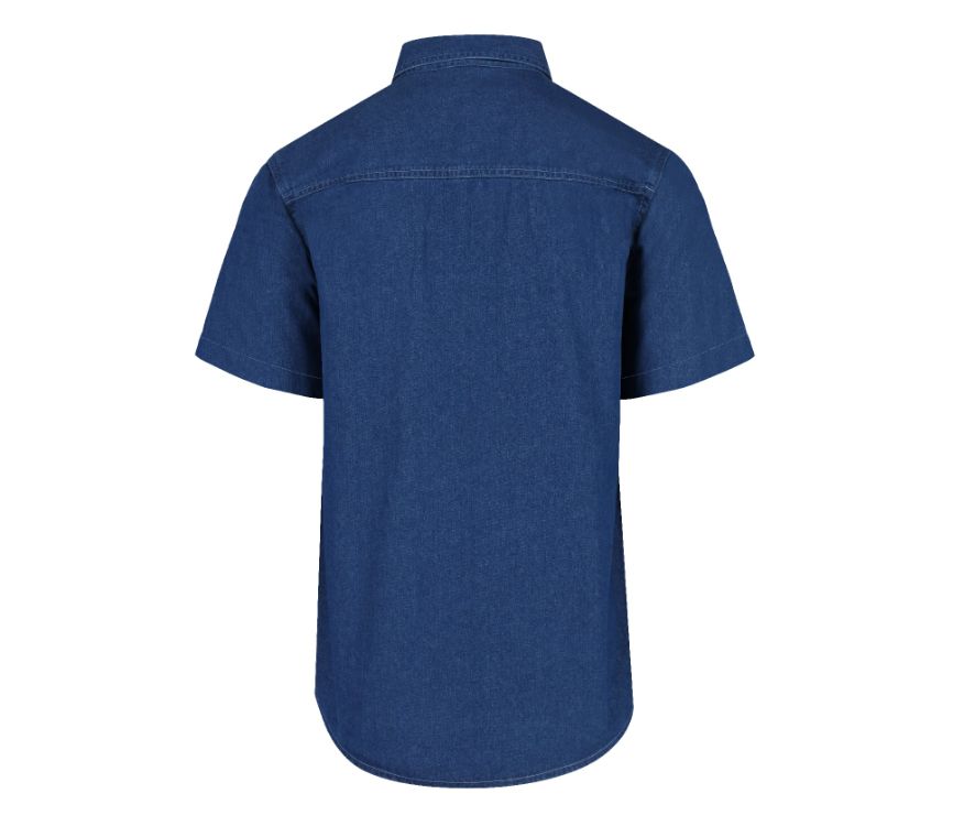Camisa de Mezclilla Manga Corta para Caballero · 100% Algodón