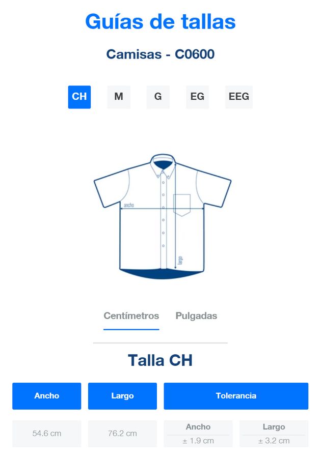Camisa de Mezclilla Manga Corta para Caballero · 100% Algodón