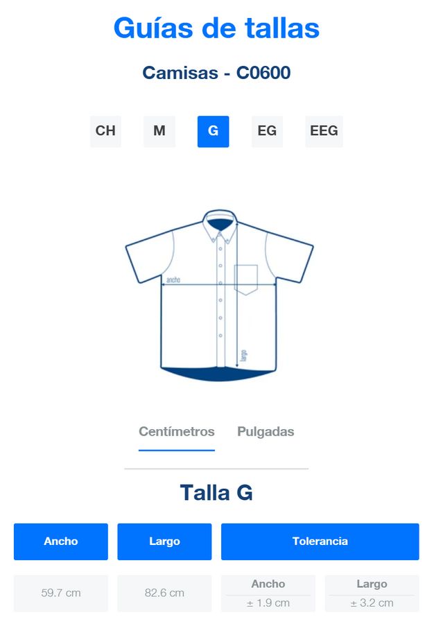 Camisa de Mezclilla Manga Corta para Caballero · 100% Algodón