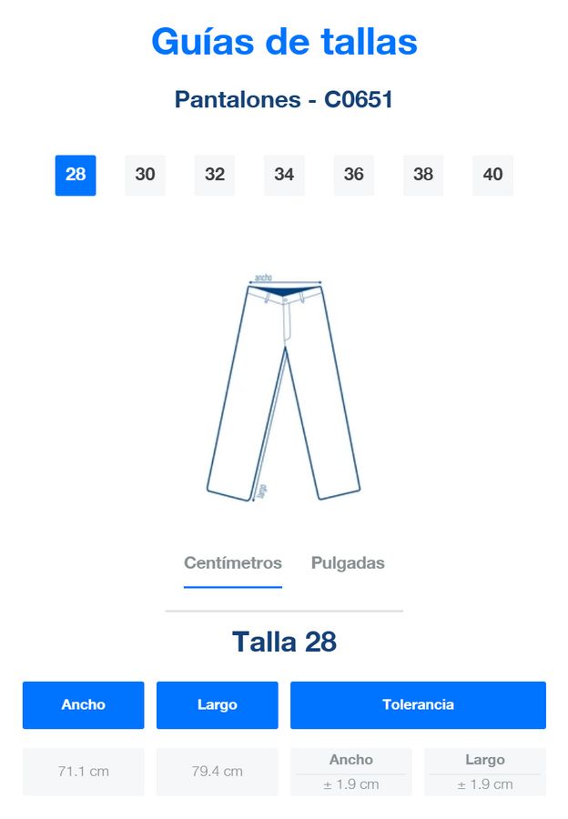 Pantalón de Mezclilla para Caballero · 100% Algodón