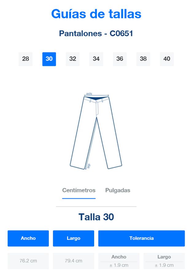 Pantalón de Mezclilla para Caballero · 100% Algodón