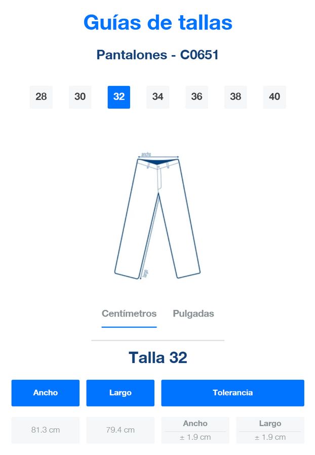 Pantalón de Mezclilla para Caballero · 100% Algodón