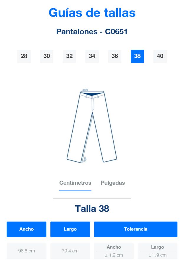 Pantalón de Mezclilla para Caballero · 100% Algodón