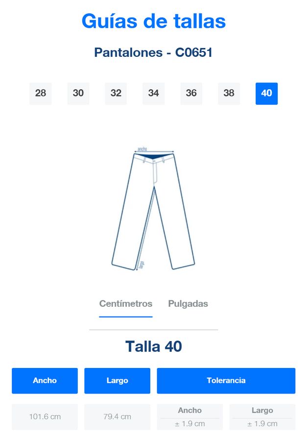 Pantalón de Mezclilla para Caballero · 100% Algodón