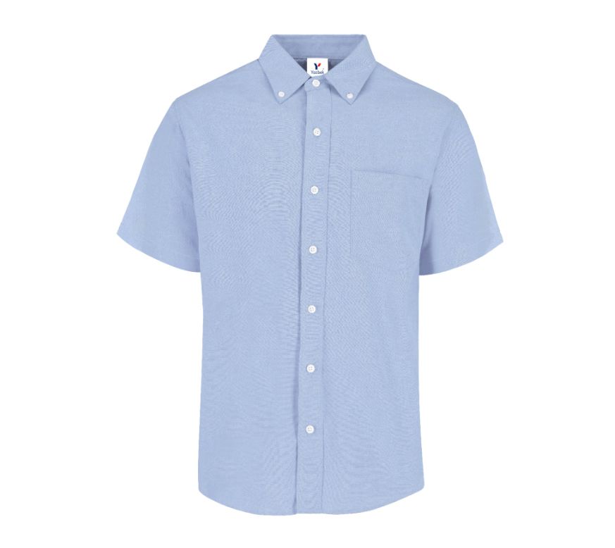 Camisa Oxford Manga Corta para Caballero · 75% Algodón 25% Poliéster