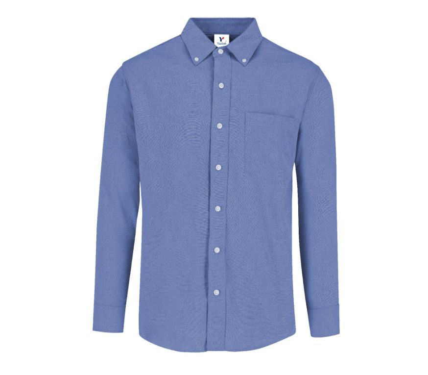 Camisa Oxford Manga Larga para Caballero · 75% Algodón 25% Poliéster