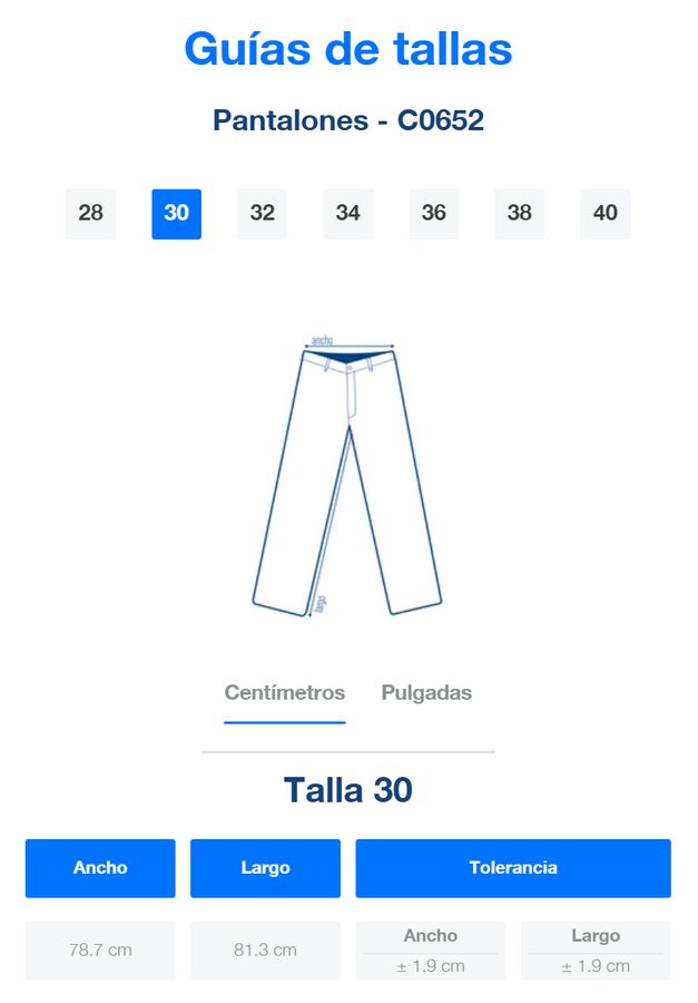 Pantalón de Gabardina para Caballero · 65% Poliéster 35% Algodón