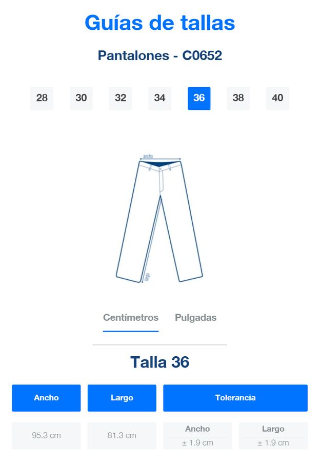 Pantalón de Gabardina para Caballero · 65% Poliéster 35% Algodón