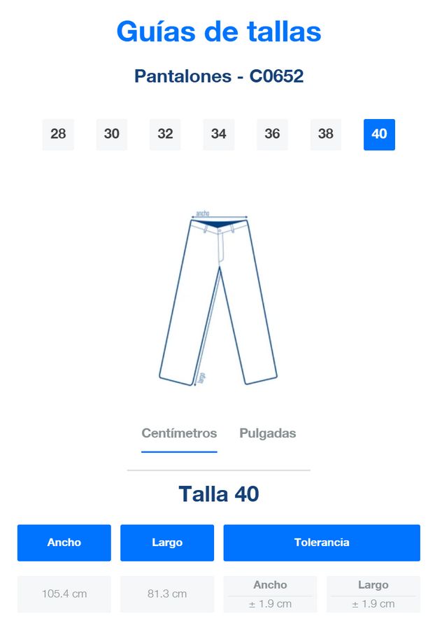 Pantalón de Gabardina para Caballero · 65% Poliéster 35% Algodón