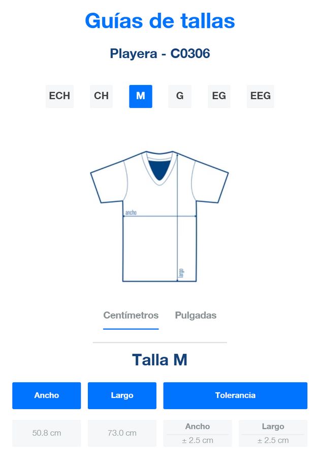 Playera Cuello V Manga Corta para Caballero · 100% Algodón