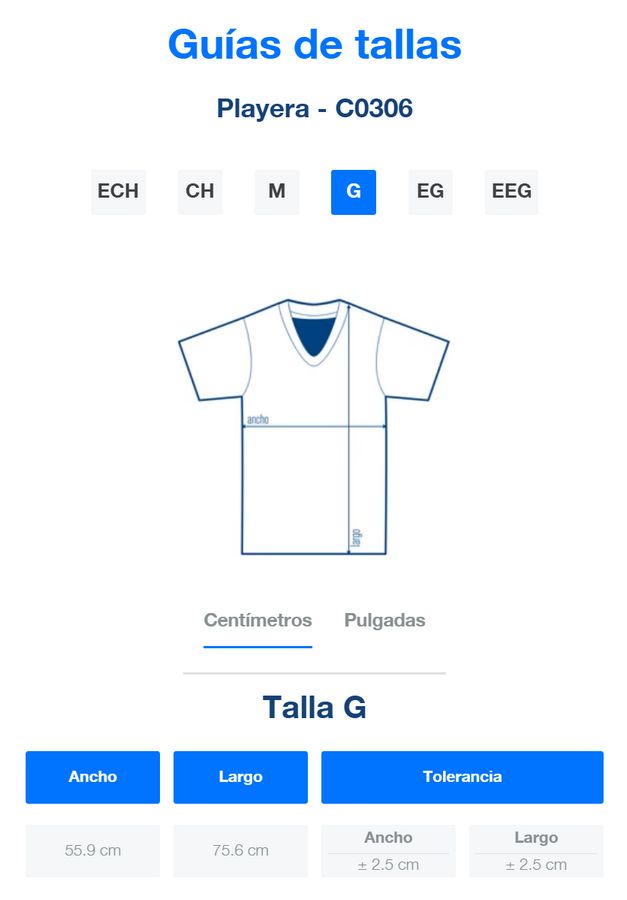 Playera Cuello V Manga Corta para Caballero · 100% Algodón