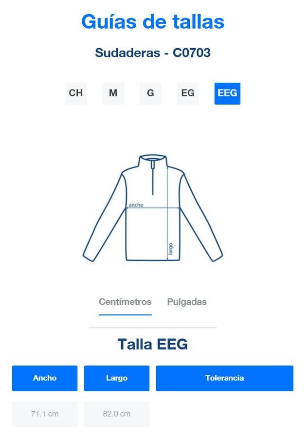 Sudadera 1/4 de Cierre Unisex para Adulto · 50% Algodón 50% Poliéster